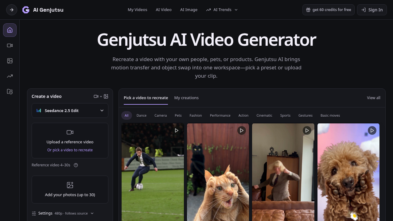 Genjutsu AI Video Generator screenshot