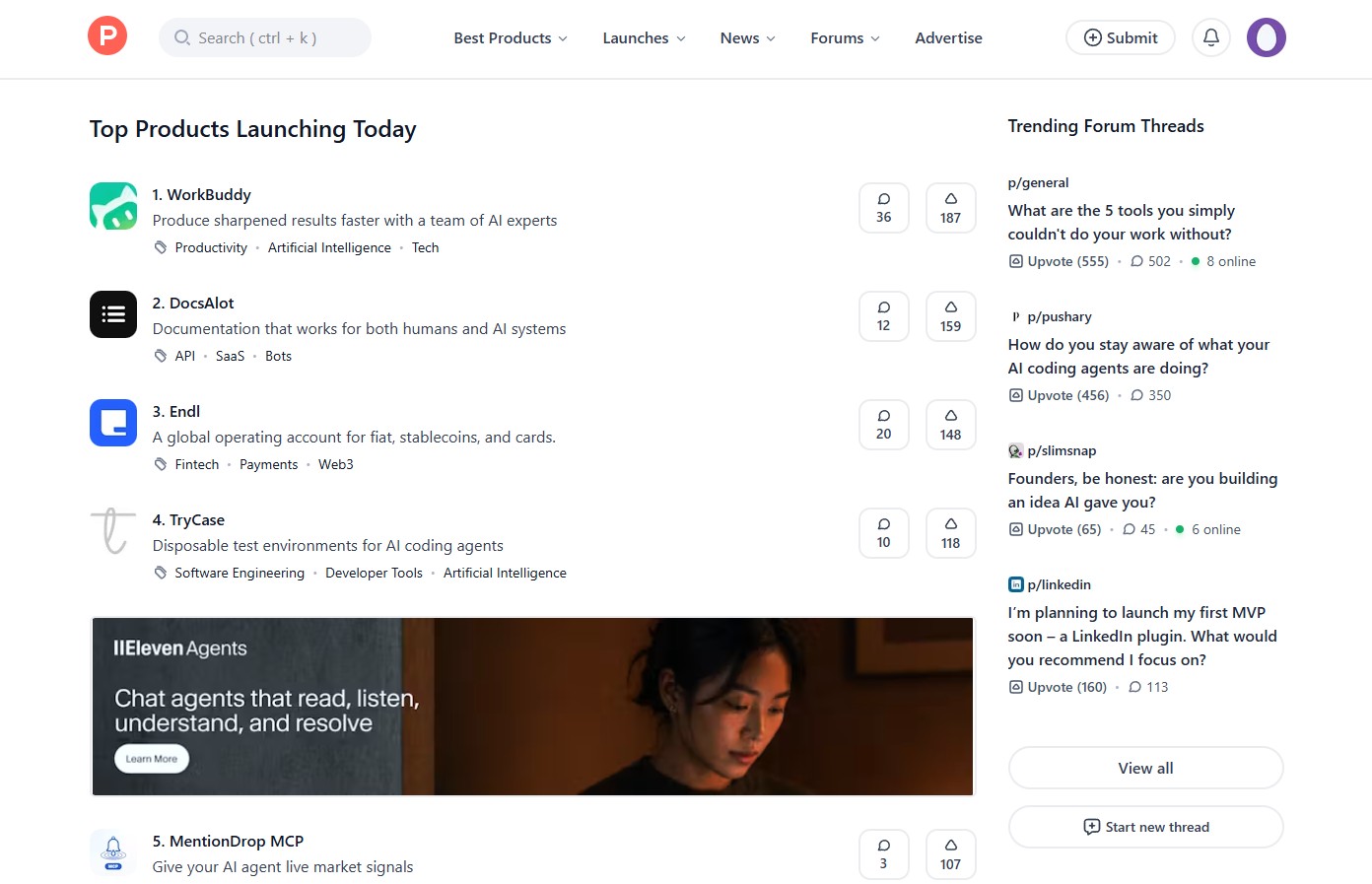 Product Hunt screenshot