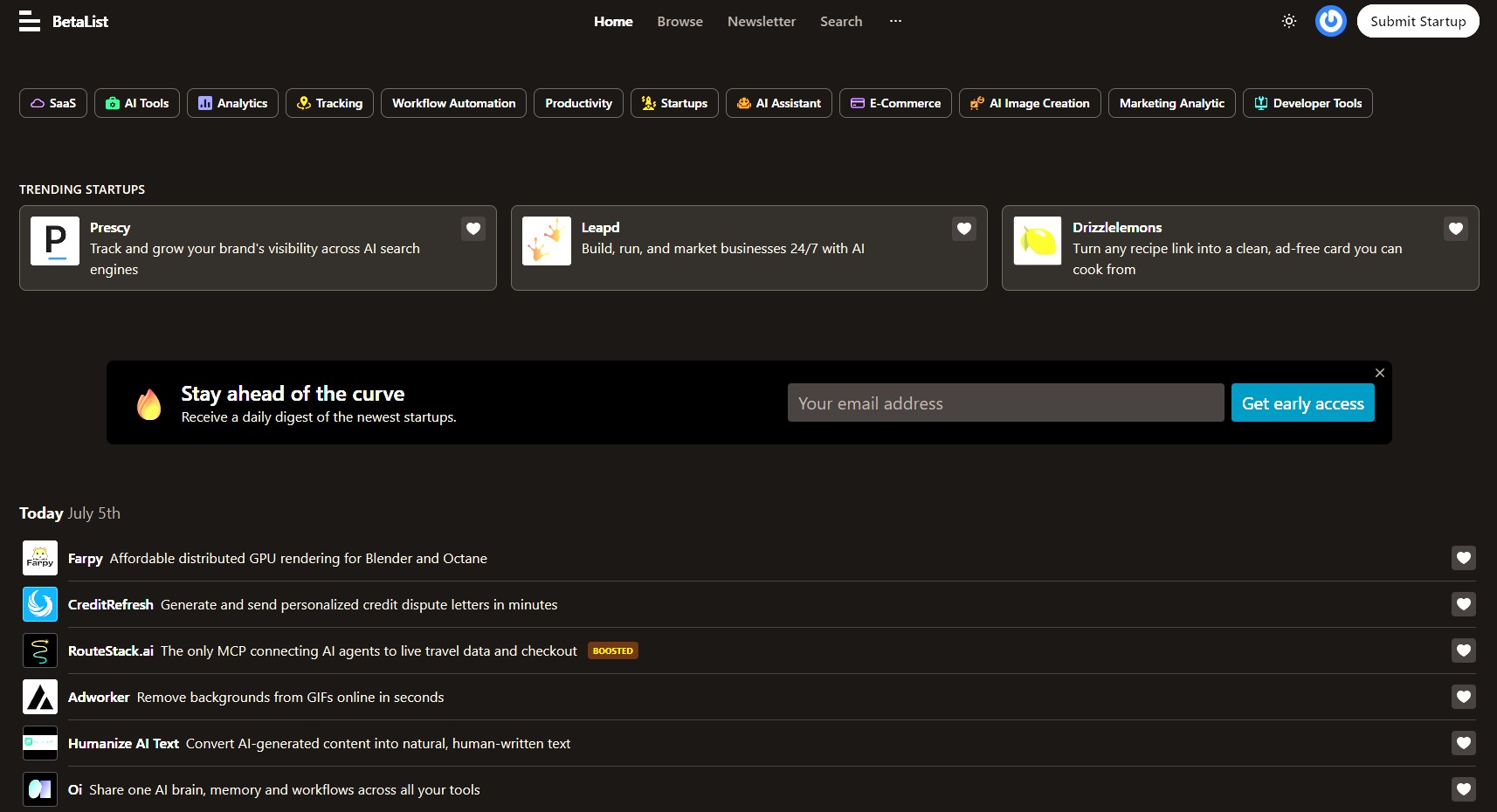 BetaList screenshot