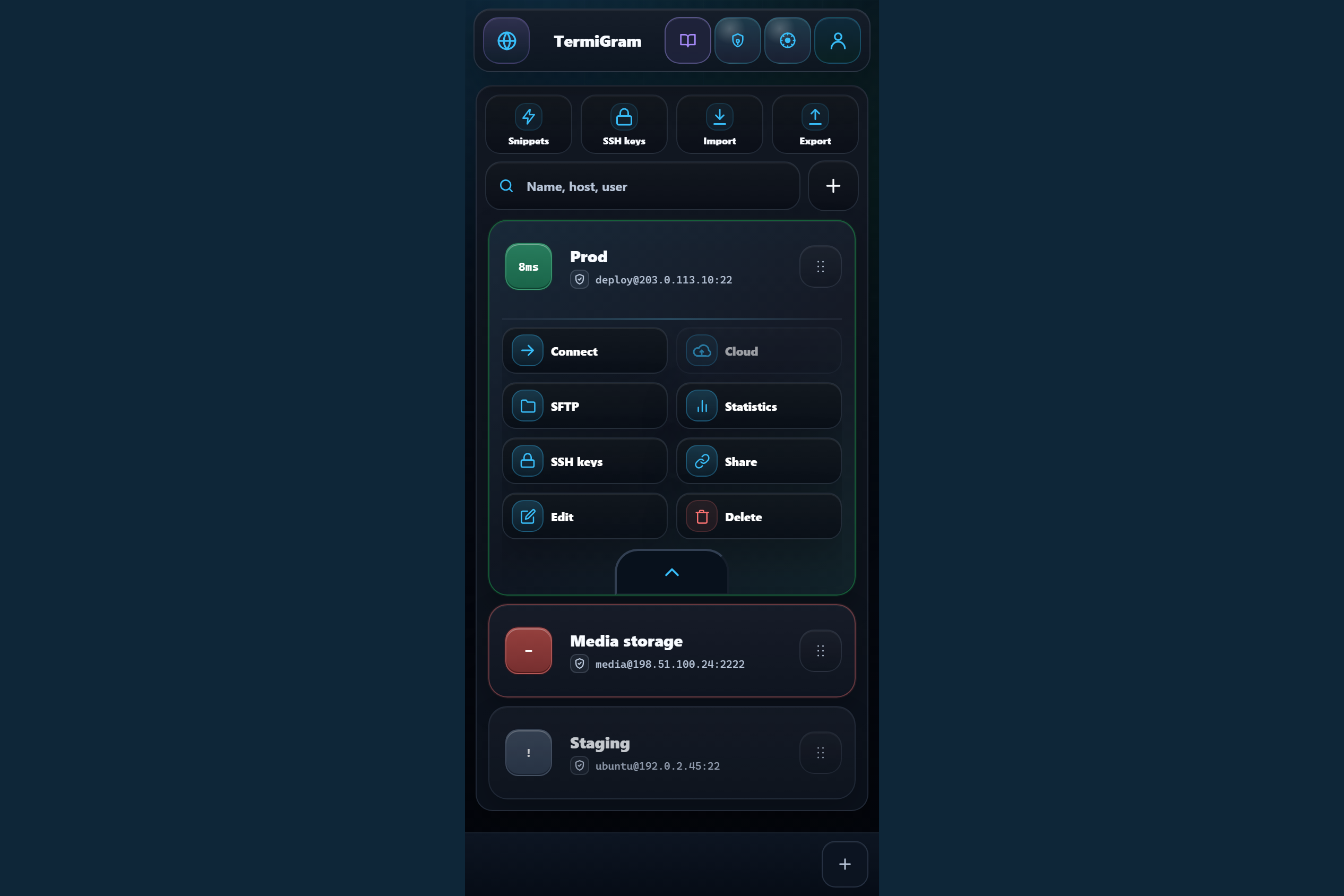 TermiGram screenshot