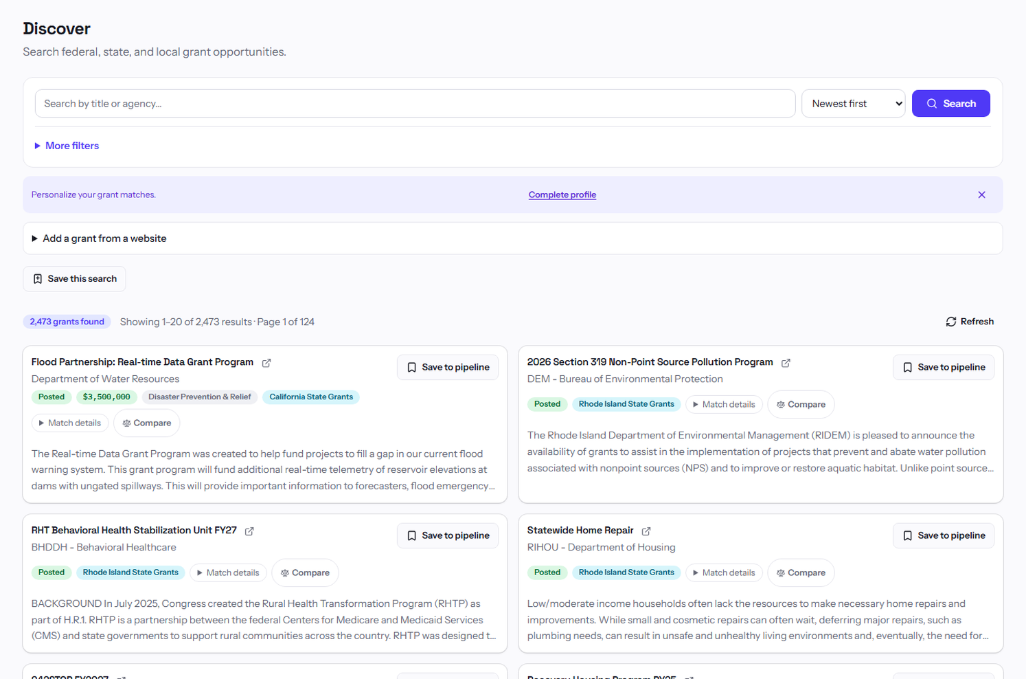 GrantCue screenshot