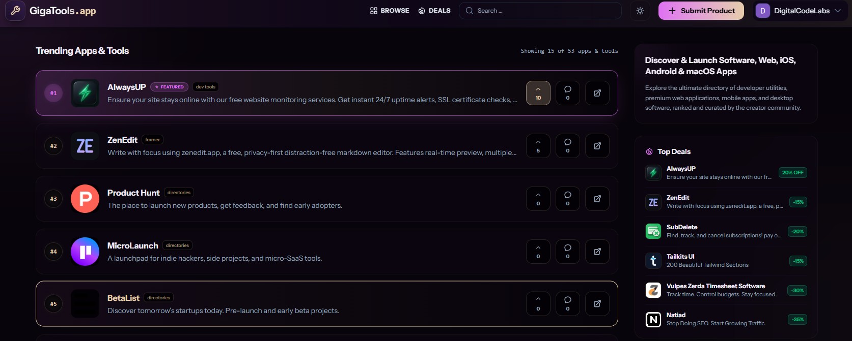GigaTools screenshot