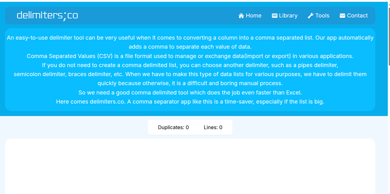 Delimiters.co screenshot
